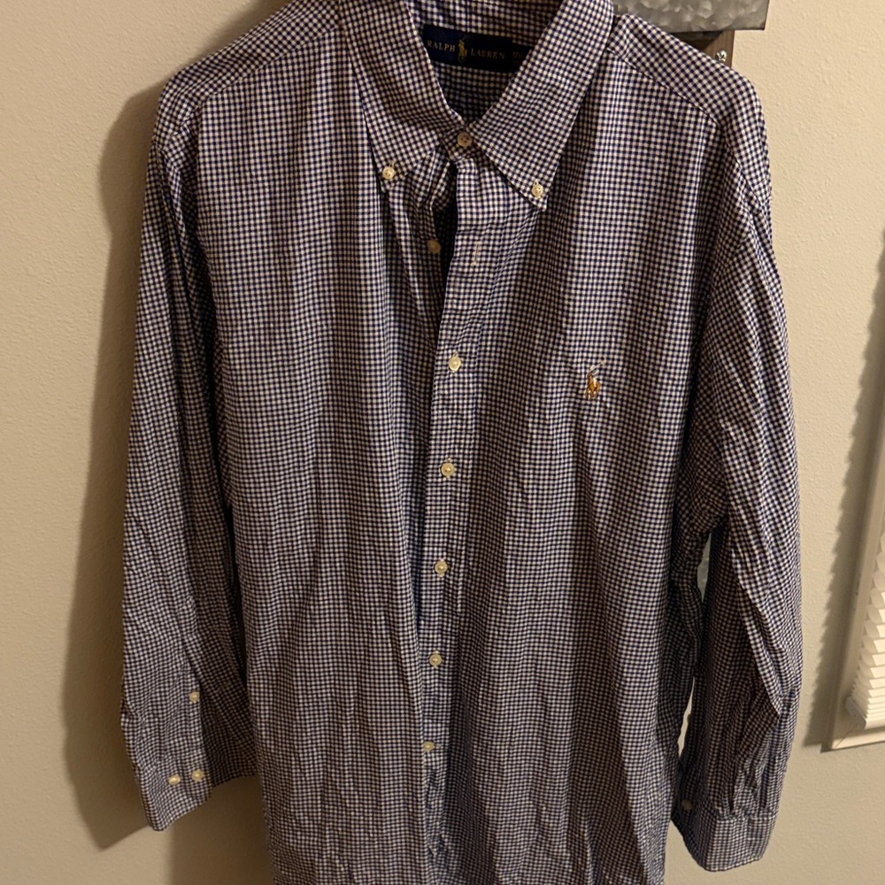 Ralph Lauren Men's Navy Gingham Shirt